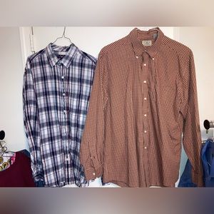 LOT of 2 mens button down shirts: LL Bean & Club Room, size large